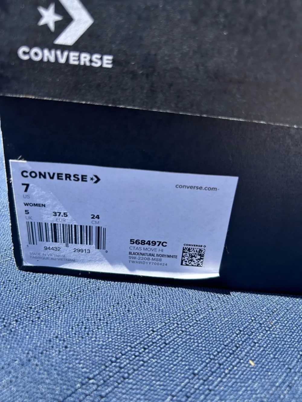 Converse Chuck Taylor All Star CTAS Move HI Platform Black White Women’s 7 - Picture 8 of 8